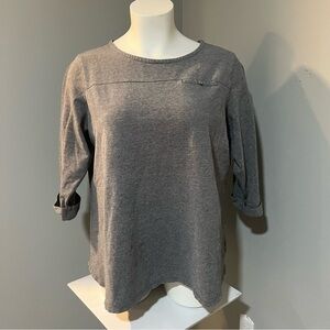 Croft & Barrow Size 3X Gray 3/4 Sleeve‎ Top